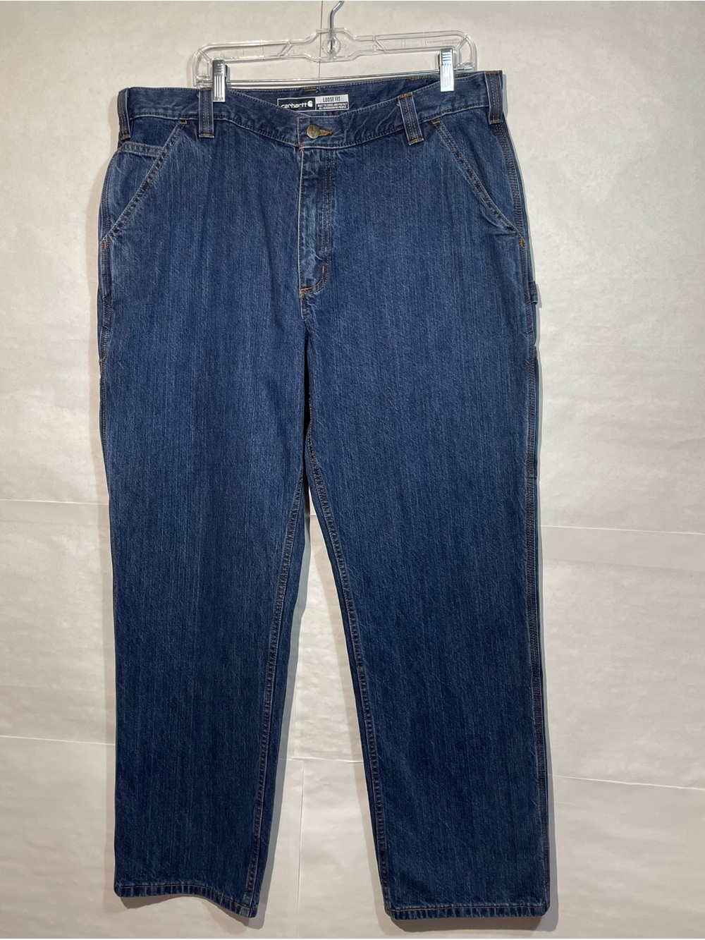 NWOT Carhartt Men's 38/32 Loose Fit Utility Canal Denim Jeans (model BD4941-M)